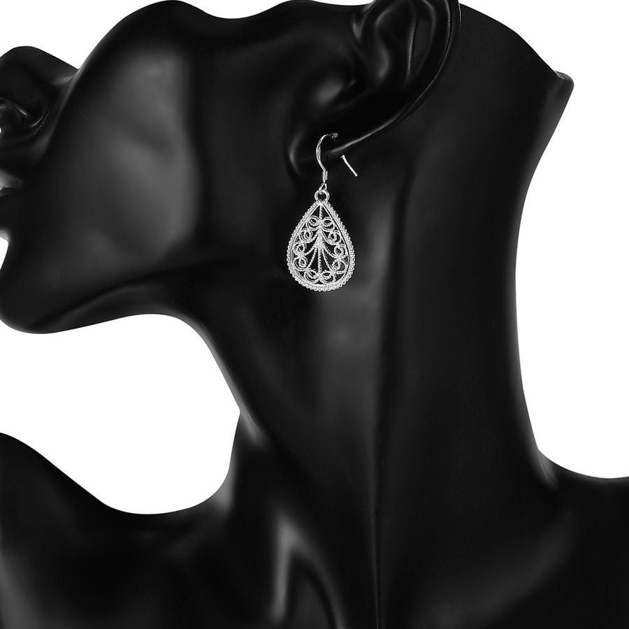 Mikaela Lane Filigree Scrolls 925 Sterling Silver Teardrop Earrings Gift Boxed