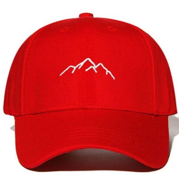 Tavis Rayes Embroidered Mountain Range Baseball Cap Red Gift Packaged