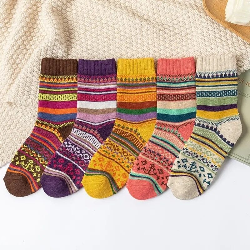 Zoanne Anchor Fair Isle Socks Purple