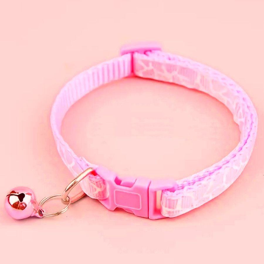 Belen Kutest Pink Giraffe Pattern Cat Collar with Bell and Toys Gift Packaged