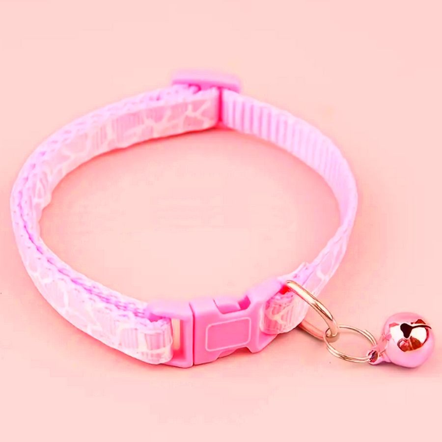 Belen Kutest Pink Giraffe Pattern Cat Collar with Bell and Toys Gift Packaged