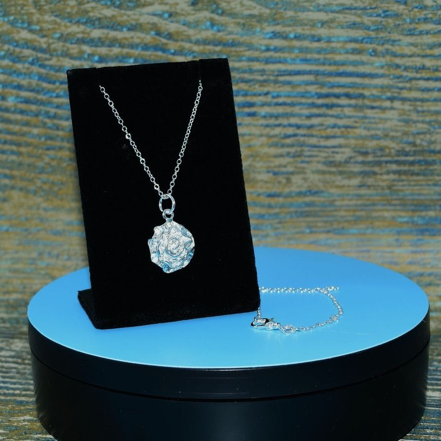 Alisha Cupcake Dreams Abstract Flower Art Sterling Silver Necklace