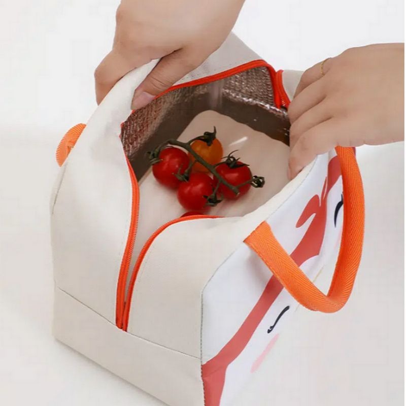 Morgan Sweet Cheeks Orange Birdie Animal Face Insulated Lunch Bag Gift Packaged