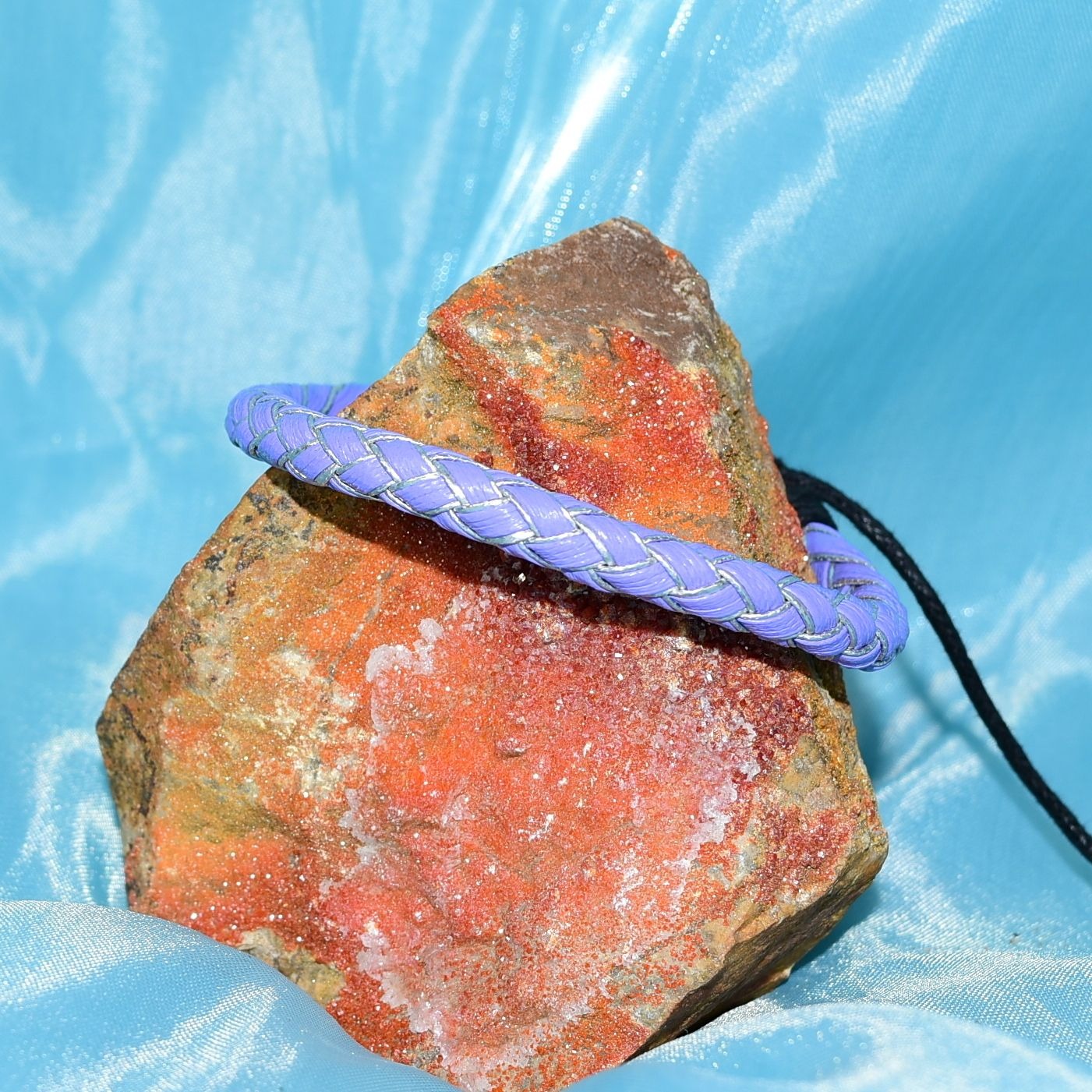Taye Welt Rope Womens Boho Sliding Tie Leather Bracelet Blue Purple
