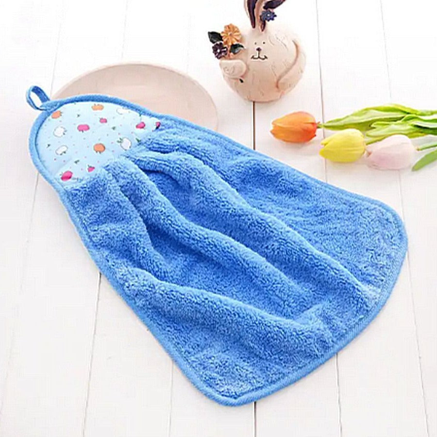 Anna Apple Decorative Fingertip Towel with Hanging Loop Sky Blue Gift Packaged