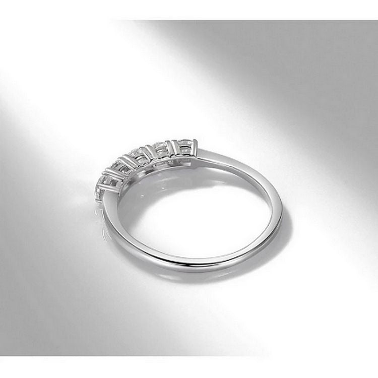 Delane Five Stone 925 Sterling Silver CZ Anniversary Band Ring