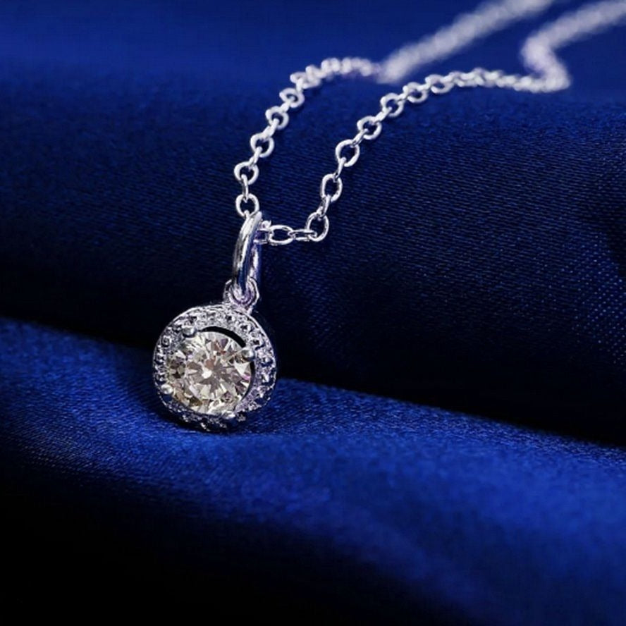 Avianna Halo Cubic Zirconia Silver Pendant Necklace Gift Boxed