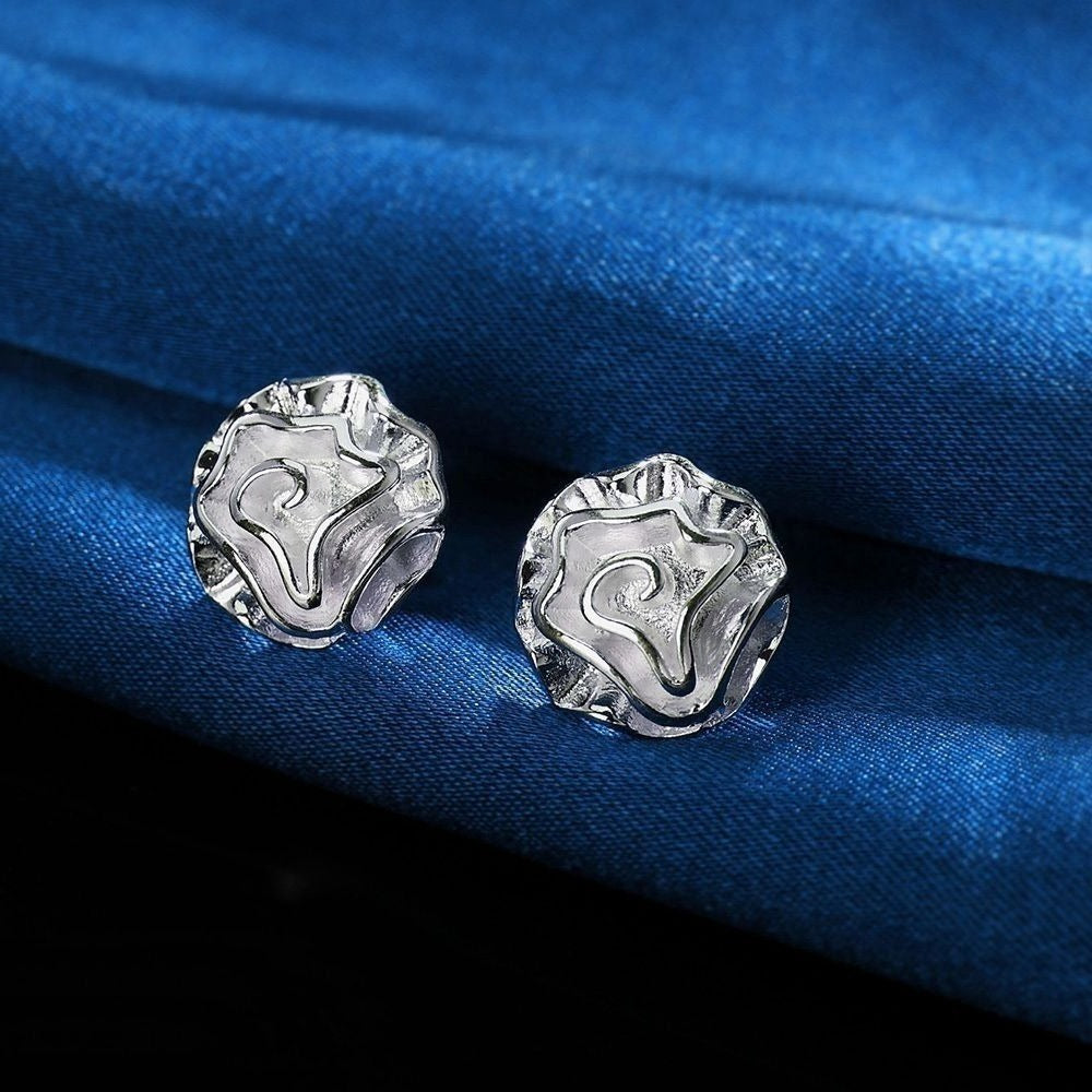 Alisha Cupcake Dreams Abstract Flower Art Sterling Silver Earrings