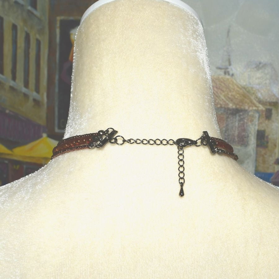 Multi Layer Medallion Pendant Beaded Choker Caroline C Estate Collection Piece