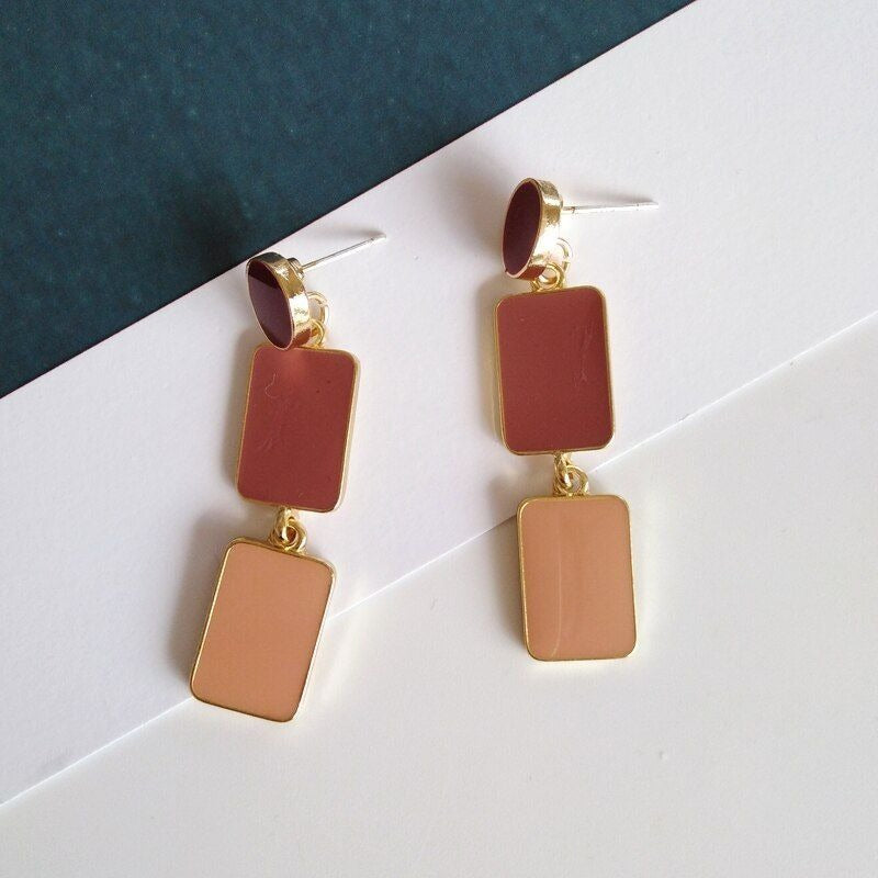 Jennifer Geo 3 Layer Drop Earrings