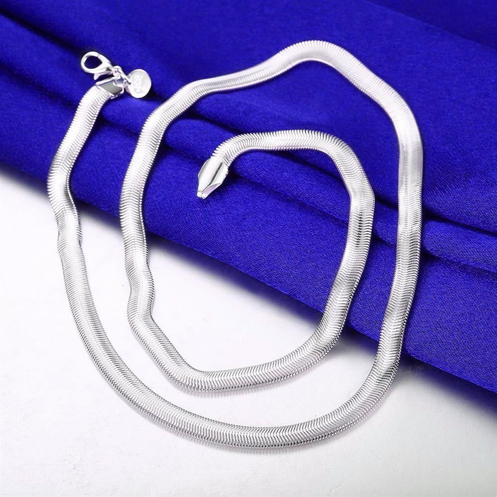 Emberlie Ella 925 Sterling Silver Plated Serpent Chain Necklace Gift Boxed
