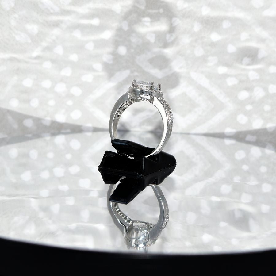 Victoria Halo Cubic Zirconia 925 Sterling Silver Ring Size 8