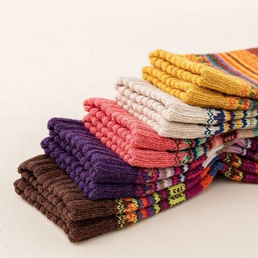 Zoanne Anchor Fair Isle Socks Beige