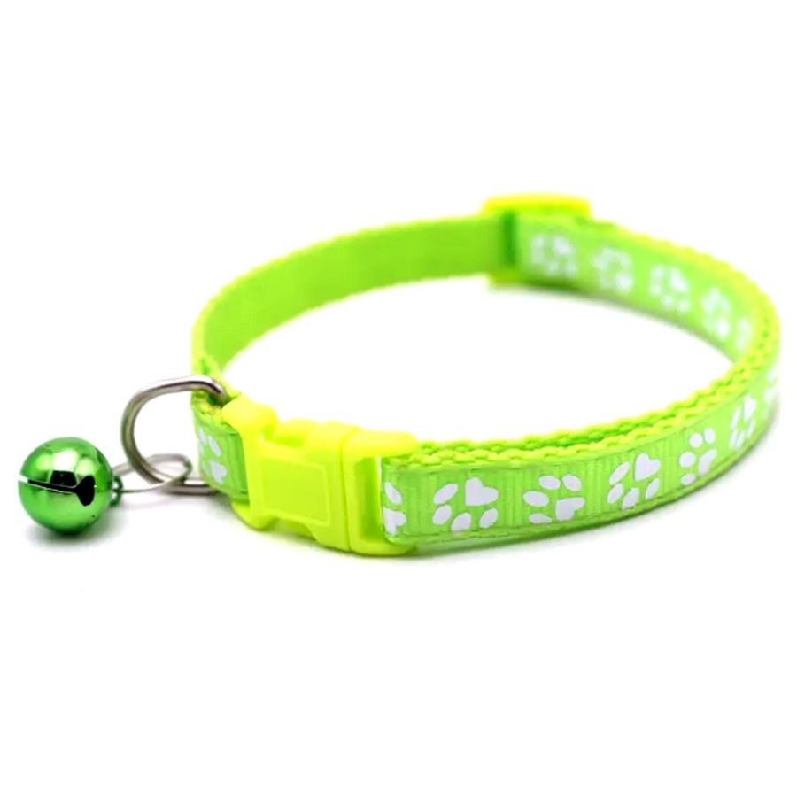 Sweet Heart Paw Print Lime Green Cat Collar with Bell and Toys Gift Package