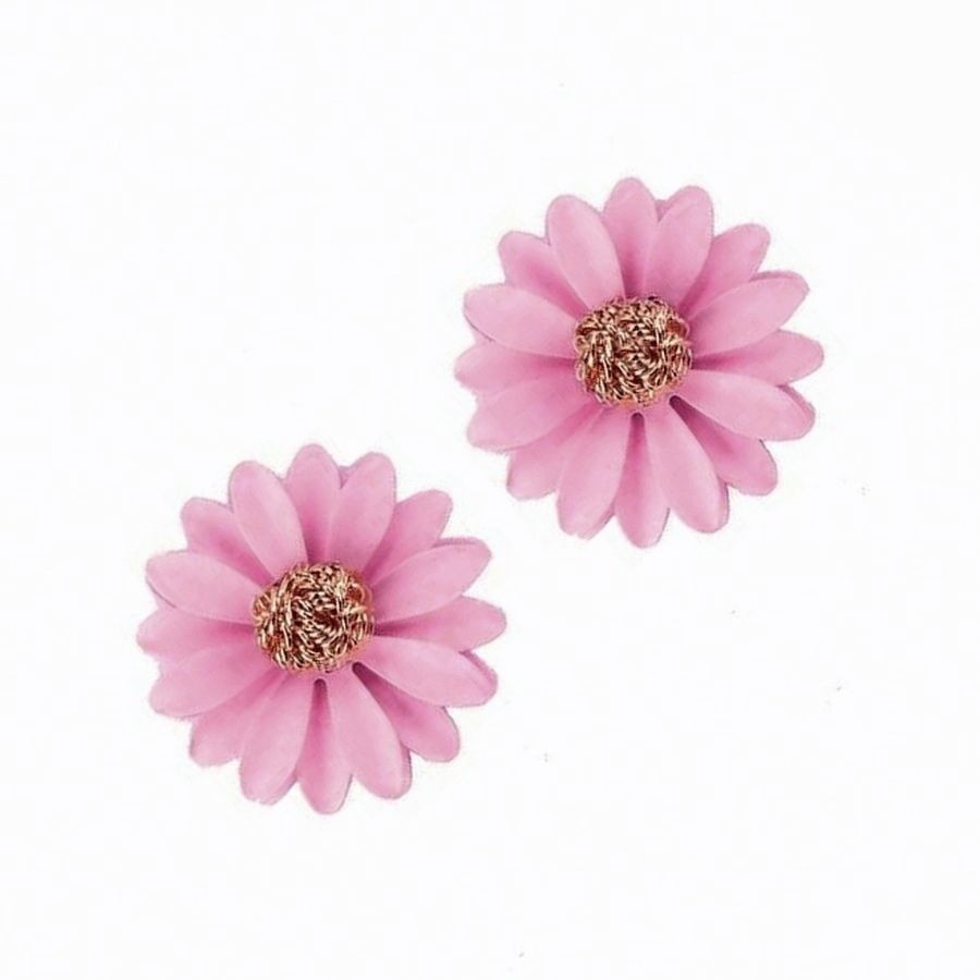 Kenna Layelle Aster Flower Gold Centered Pink Floral Petal Earrings Gift Boxed