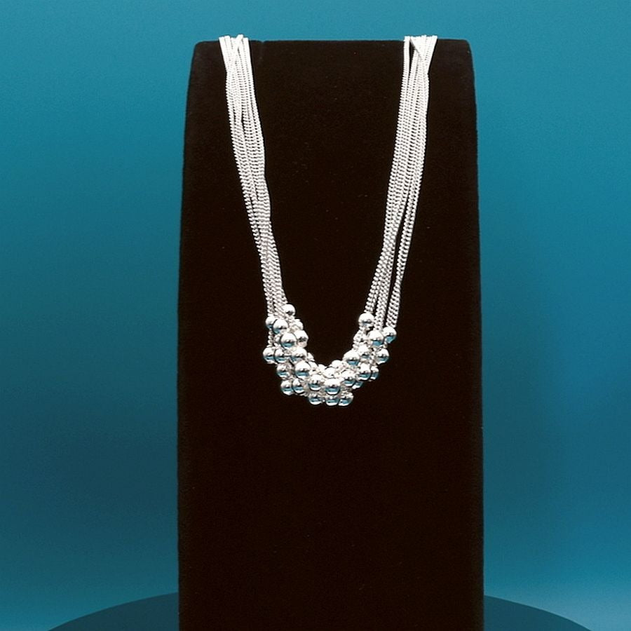 Carly Lyana Multi Strand Toggle Beaded Necklace 925 Sterling Silver Gift Boxed