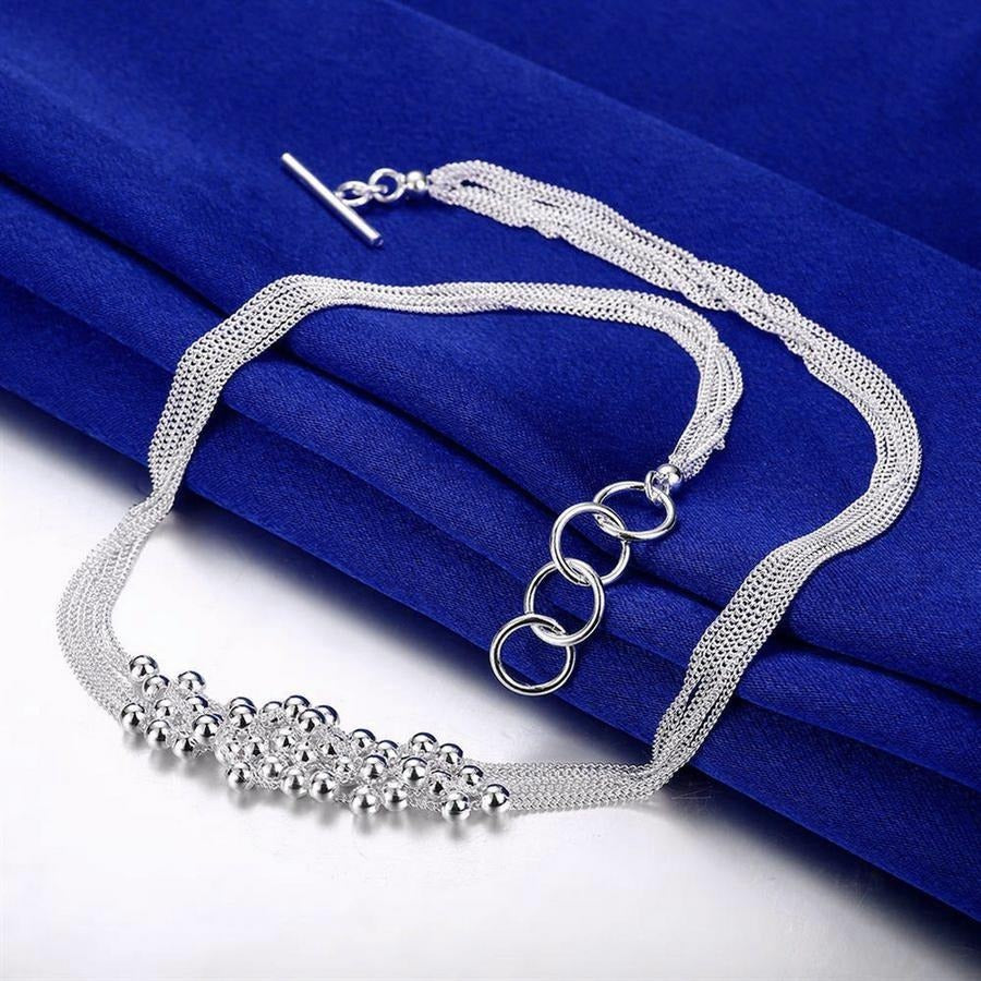 Carly Lyana Multi Strand Toggle Beaded Necklace 925 Sterling Silver Gift Boxed