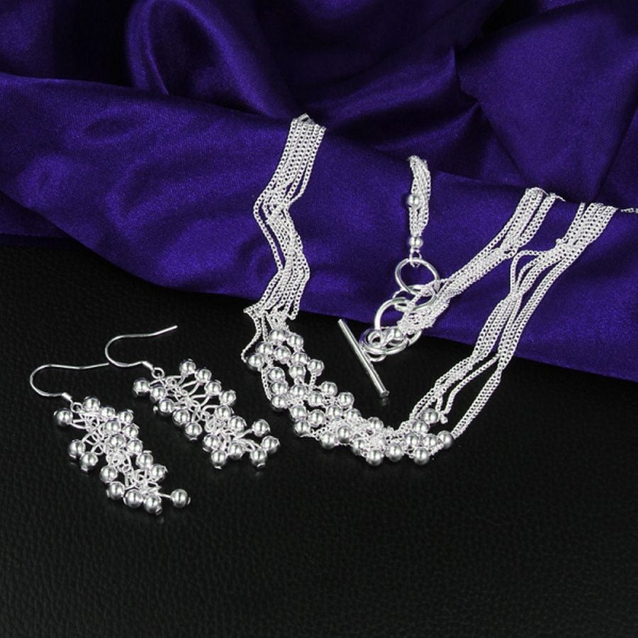 Carly Lyana Multi Strand Toggle Beaded Necklace 925 Sterling Silver Gift Boxed