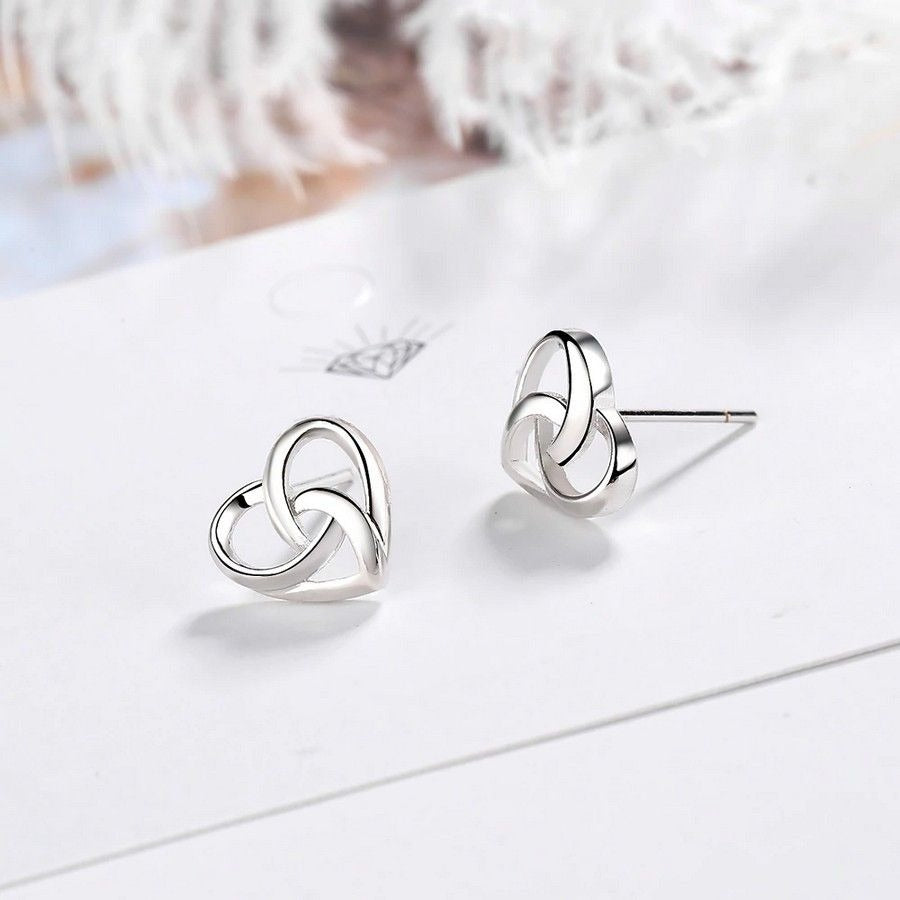 Madilyn Minimalist Style Heart Sterling Silver Earrings Gift Packaged