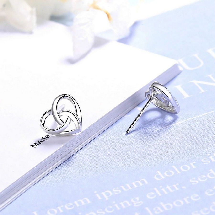 Madilyn Minimalist Style Heart Sterling Silver Earrings Gift Packaged