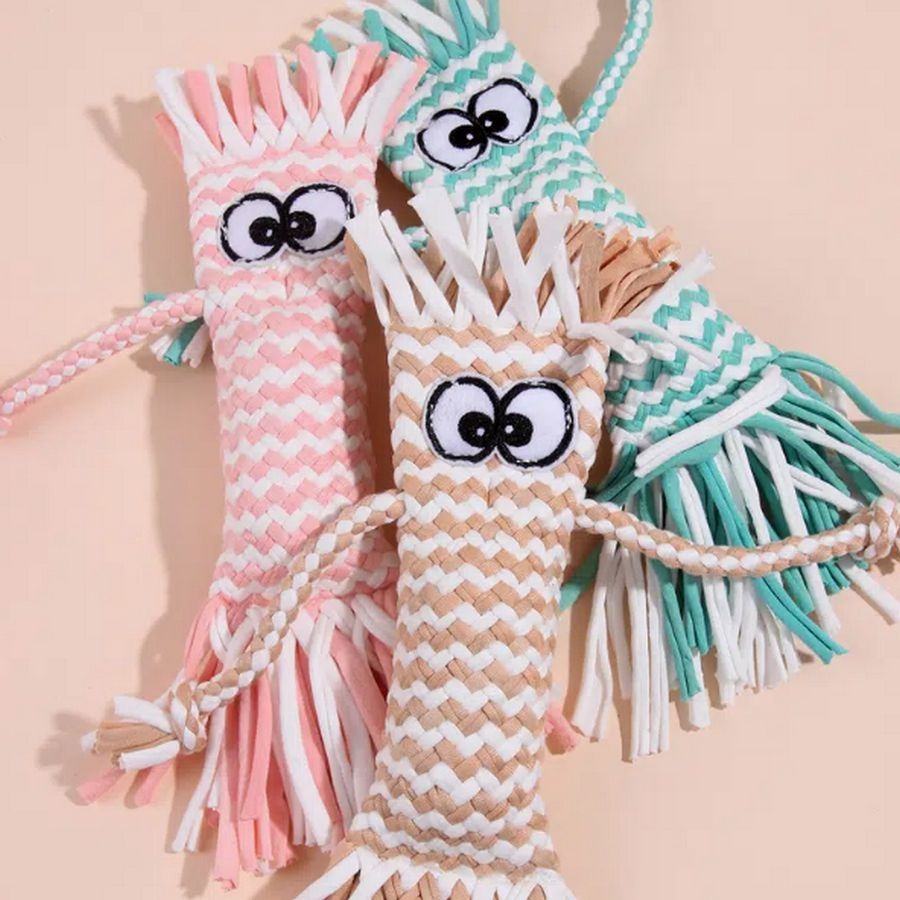 Bella Jaxony Soft Pink Fringed Squeaky Funny Character Three Toy Gift