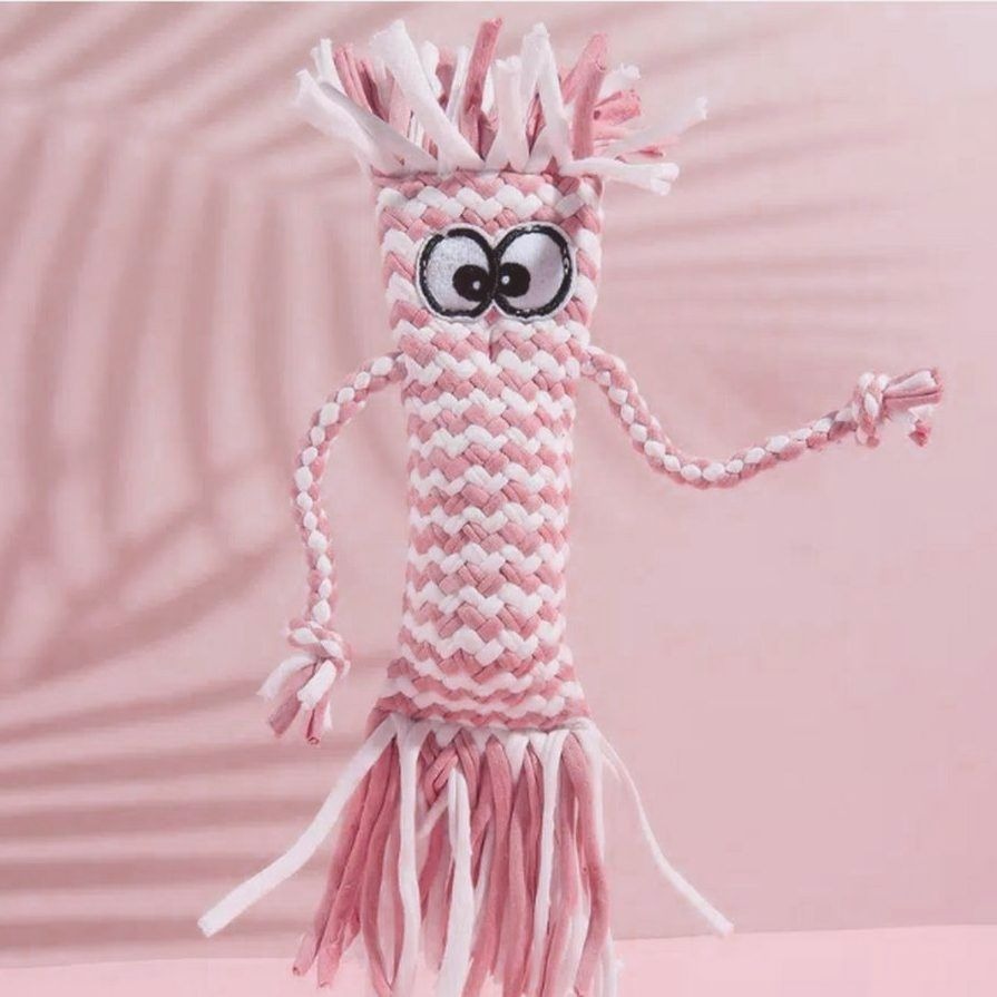 Bella Jaxony Soft Pink Fringed Squeaky Funny Character Three Toy Gift