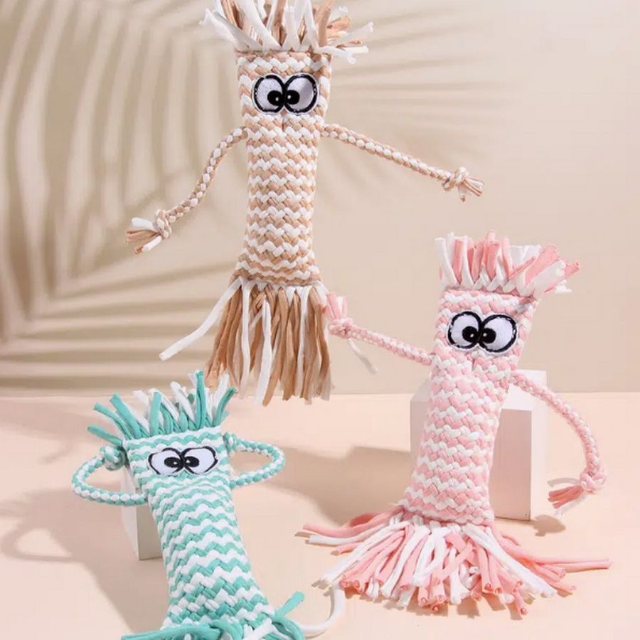 Bella Jaxony Soft Pink Fringed Squeaky Funny Character Three Toy Gift
