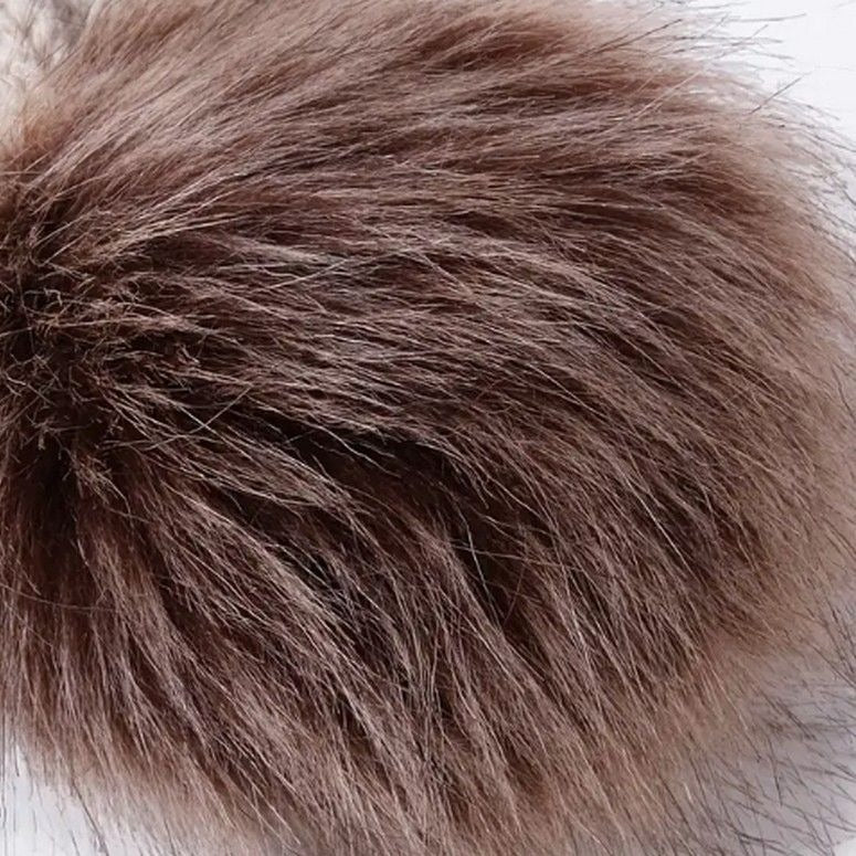 Haylee Glenn Gray Fleece Lined Cable Knit Fur Pom Pom Beanie Hat Gift Packaged