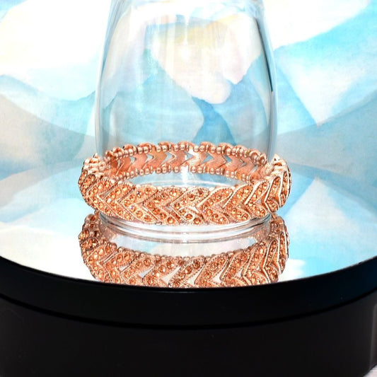 Gemmed Arrow Bead Stretch Bracelet Rose Gold Caroline C Estate Collection Piece