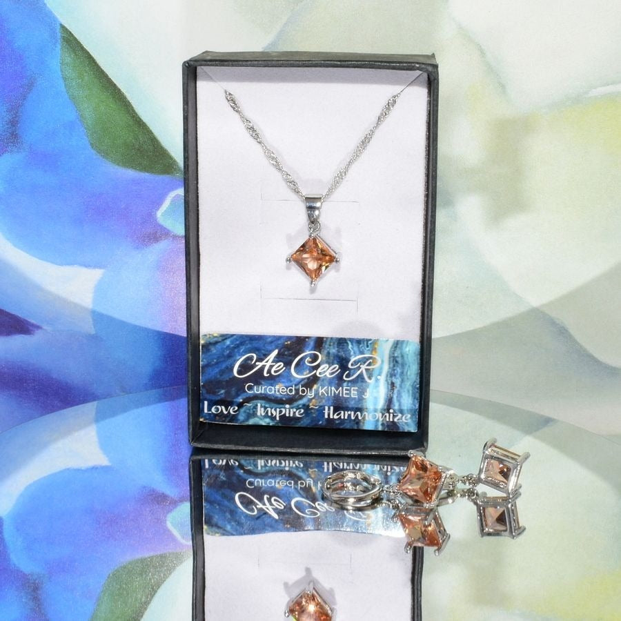 Mia Sincerity Ceylon Topaz 925 Sterling Silver Necklace Gift Boxed
