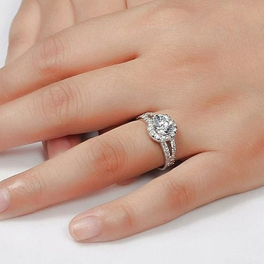 Victoria Halo Size 8 Cubic Zirconia 925 Sterling Silver Ring Gift Boxed