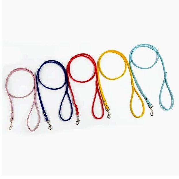 Xander Rey Classic Style Faux Leather Rotating Clip Dog Leash Sky Blue