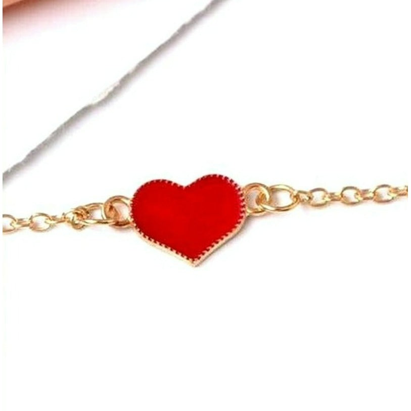 Kylie Anna Marie Sweet Heart Minimalist Bracelet Crimson Red Gift Packaged