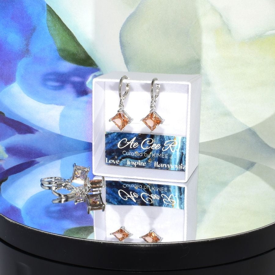 Mia Sincerity Ceylon Topaz 925 Sterling Silver Earrings Gift Boxed