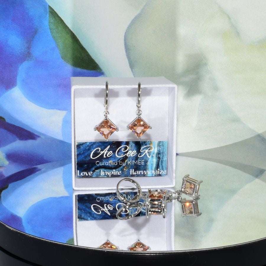 Mia Sincerity Ceylon Topaz 925 Sterling Silver Earrings Gift Boxed
