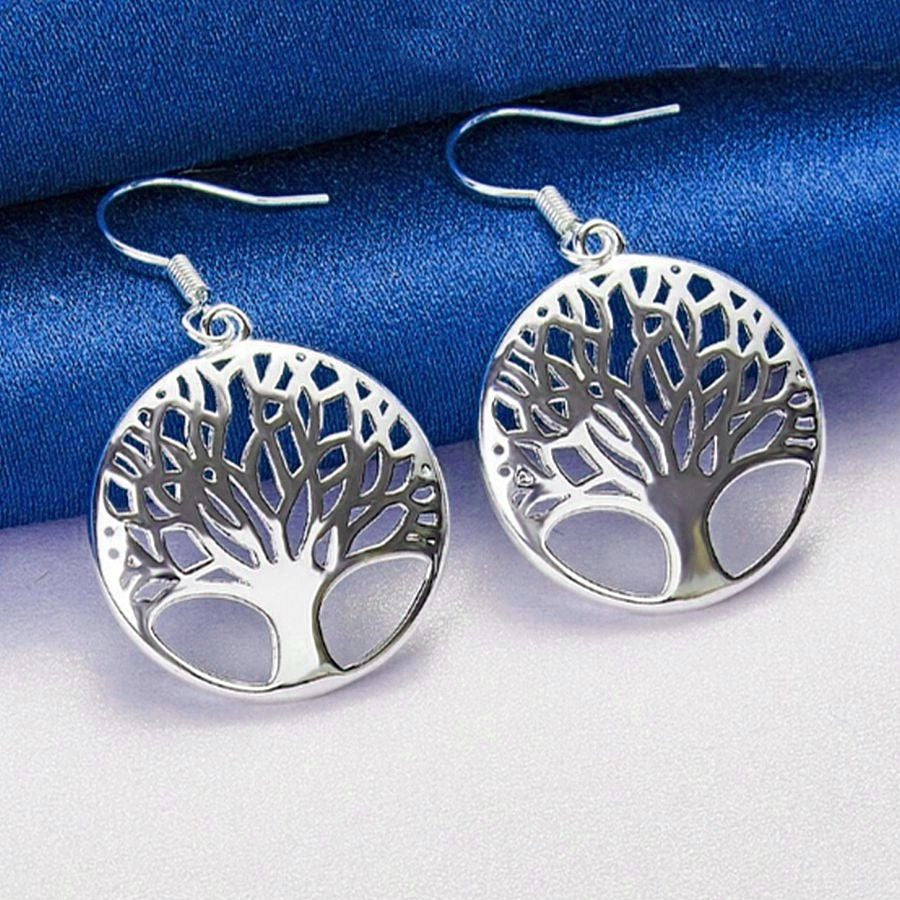 Destinelle Filigree Tree of Life 925 Sterling Silver Earrings