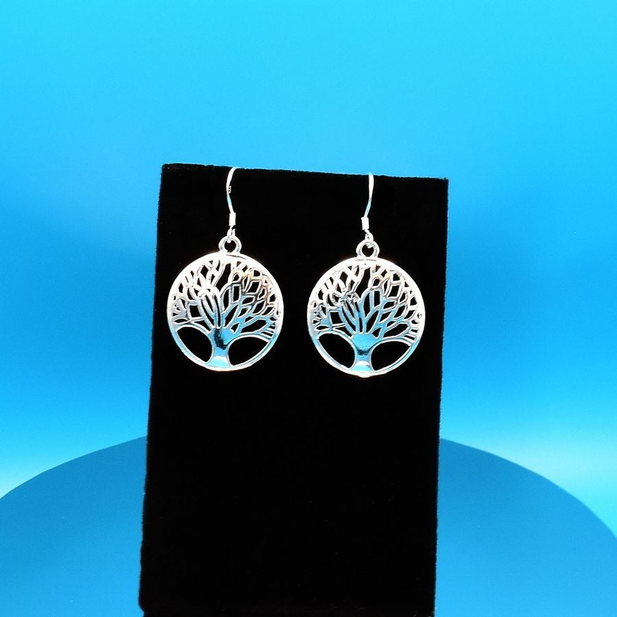 Destinelle Filigree Tree of Life 925 Sterling Silver Earrings