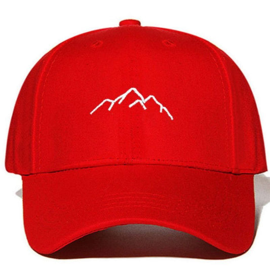 Tavis Rayes Mens Embroidered Mountain Range Baseball Cap Red