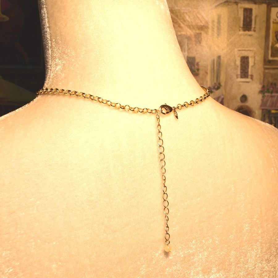 Gold Pink Cream Layered Bauble Necklace Caroline C Estate Collection Piece