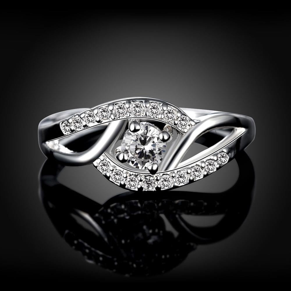 Carlella 925 Silver Stamped Lab Created Cubic Zirconia Ring  Size 6.5 Gift Boxed