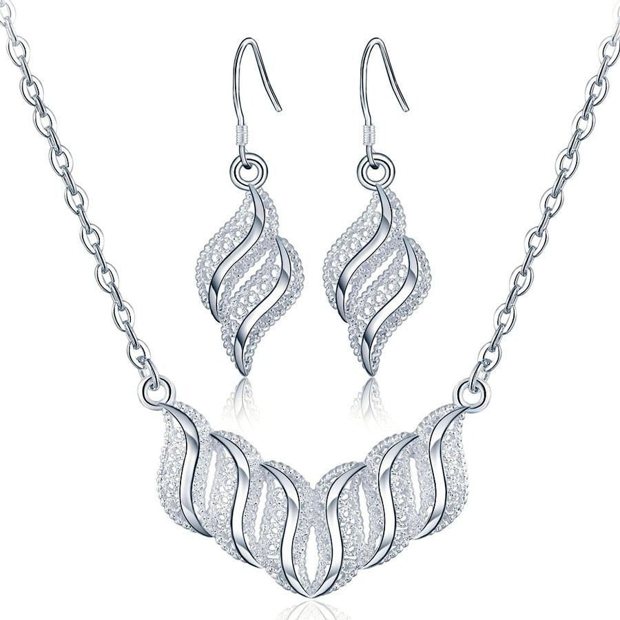 Valery Tianna Sterling Silver Imperial Necklace Earrings Gift Set