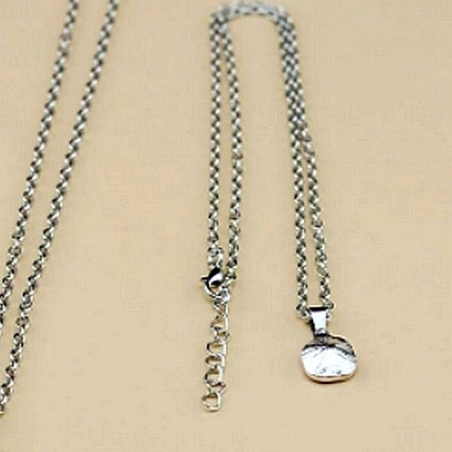 Jemma Tourmaline Pink Color Square Crystal Pendant Necklace