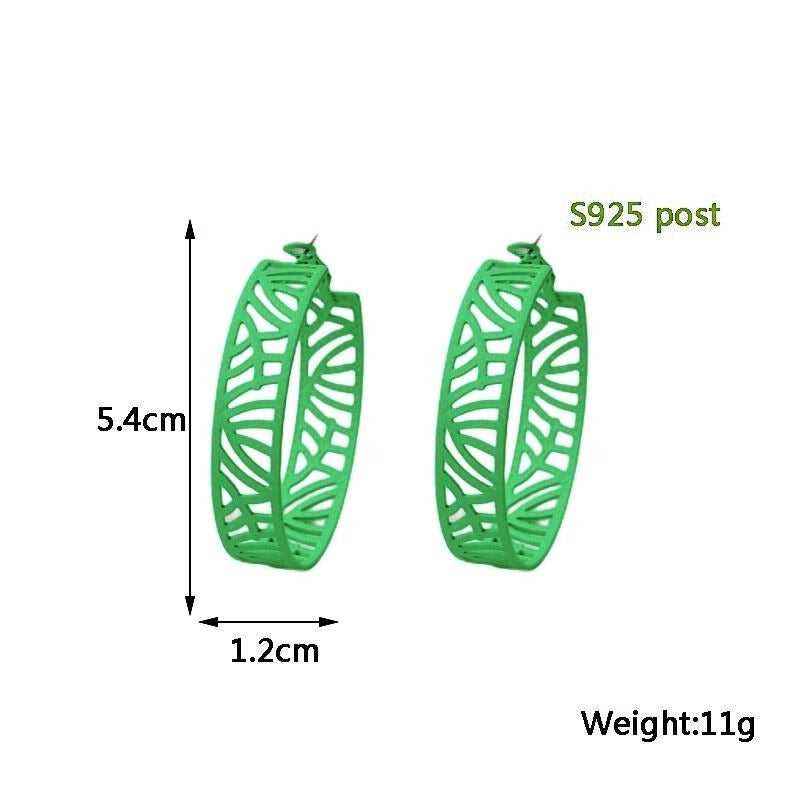 Tristen Shayelle Colorful Abstract Hoop Earrings Green Gift Packaged