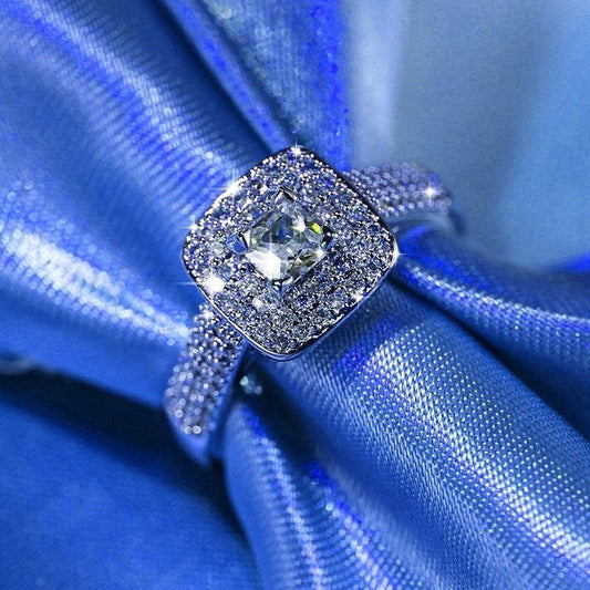 Julieta Princess 925 Sterling Silver Cubic Zirconia Ring Size 8 Gift Boxed