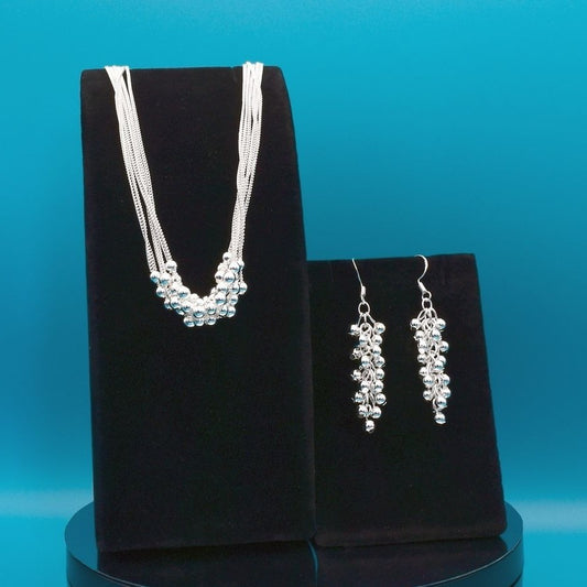 Carly Lyana Multi Strand Beaded Necklace Dangle Earrings Jewelry Set Gift Boxed