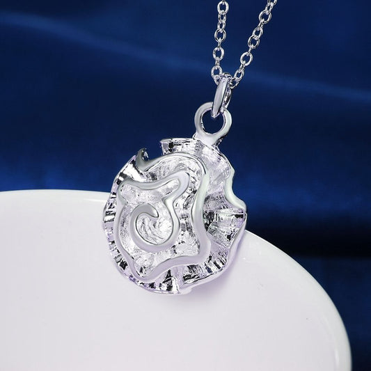 Alisha Cupcake Dreams Abstract Flower Art Sterling Silver Necklace