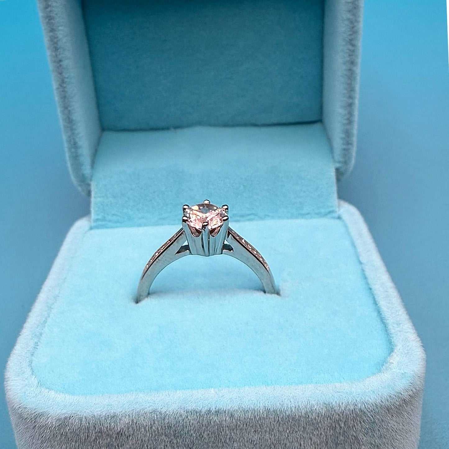 Dayani Lynn Accented Solitaire CZ Sterling Silver Plated Ring Size 5 Gift Boxed