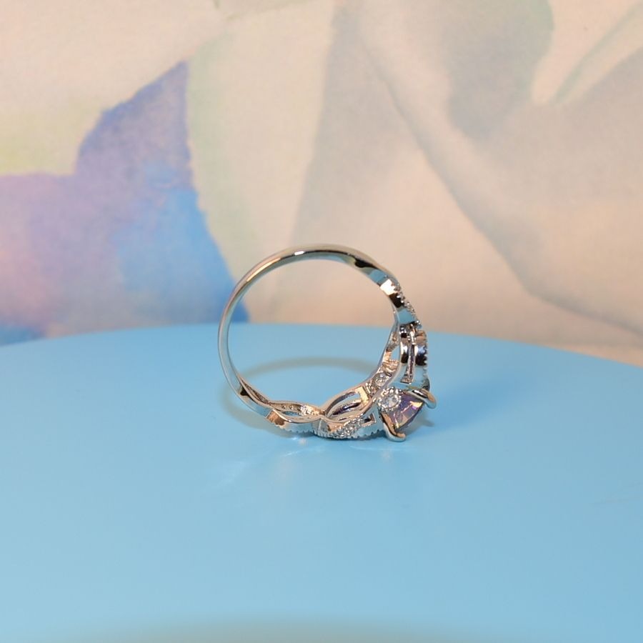 Adilynn Khloe Womens Mystic Topaz Silver Ring