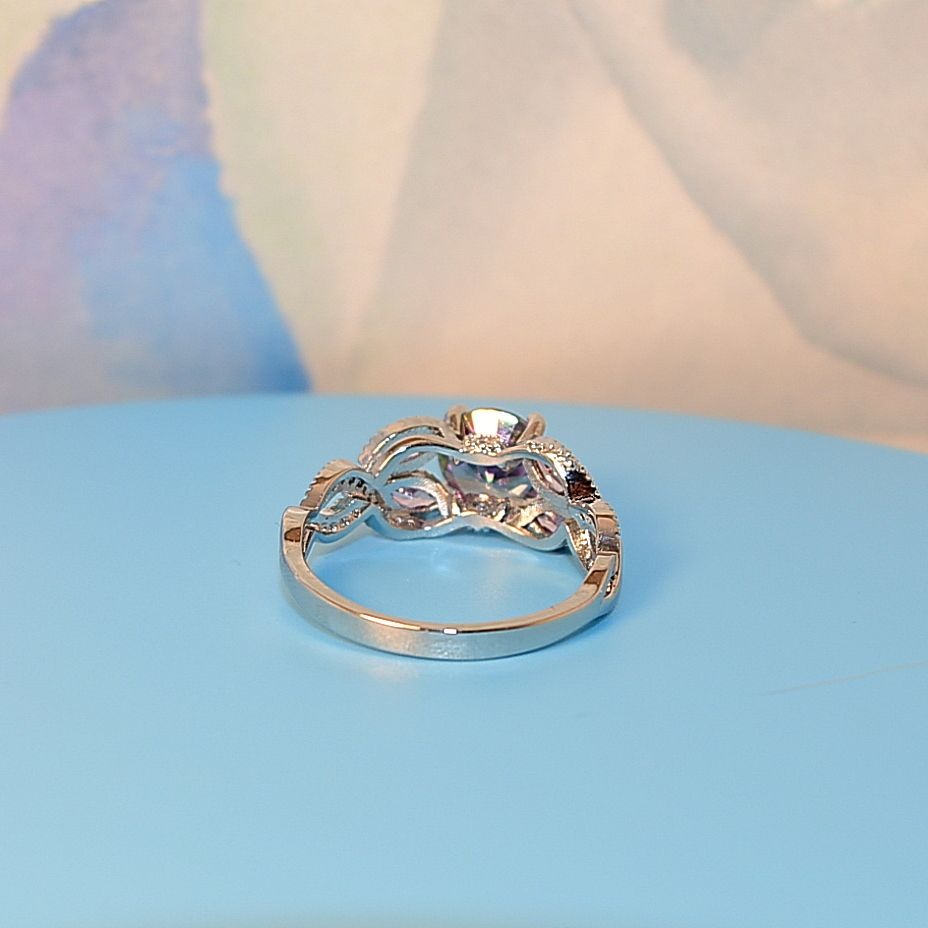 Adilynn Khloe Womens Mystic Topaz Silver Ring