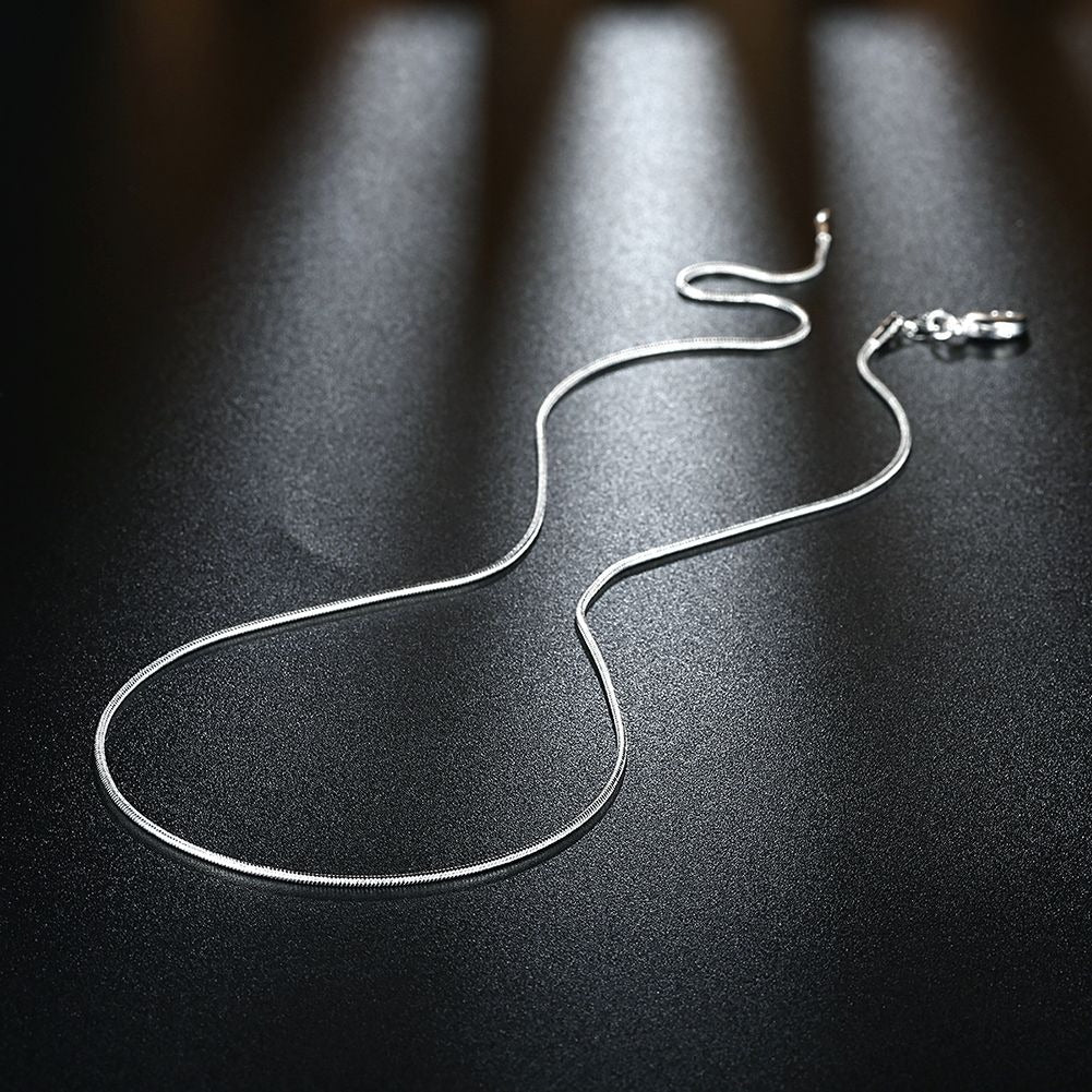 Giselle Simple Minimalist 925 Sterling Silver Snake Chain Necklace Gift Packaged
